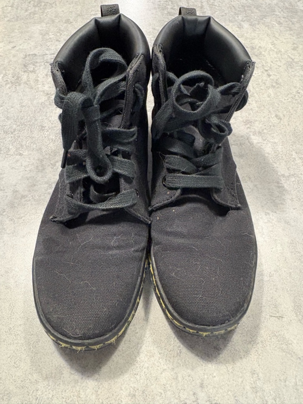 Black Canvas Lace-Up Combat Boots